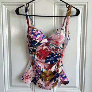 Profile by Gottex Melody Floral Print Women’s Sweetheart Twist Front Tankini Top